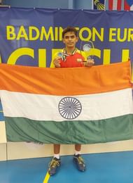 Unseeded Lakshay Sharma with the Under-19 boys singles trophy
